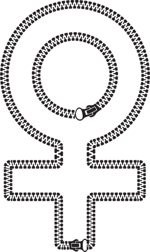 Female symbol zipper