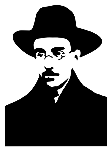 Silueta Vektor Klipart portrétu Fernando Pessoa