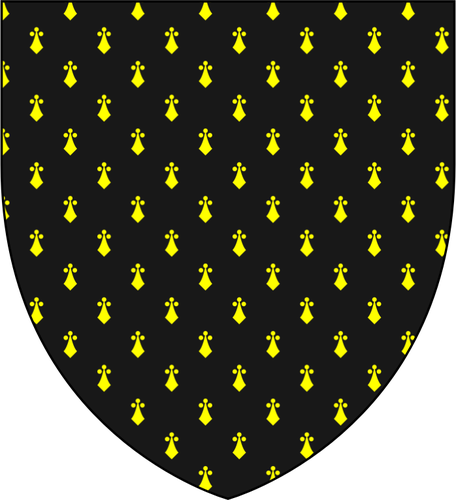 Black shield with yellow pattern