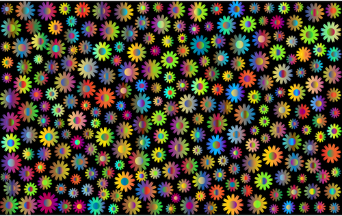 Chromatic flowers and black background