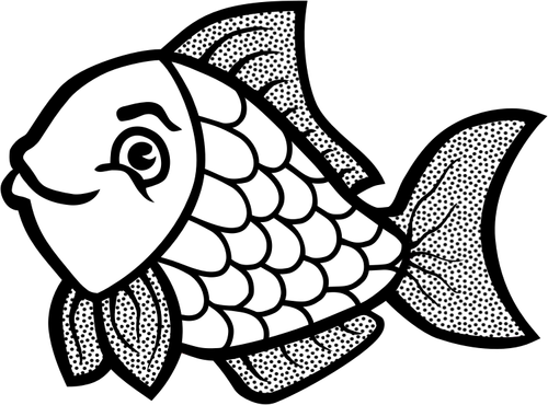 דגים עם כתמים קו אמנות וקטור תמונה