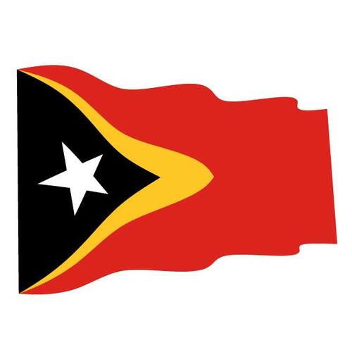 Wavy flag of East Timor