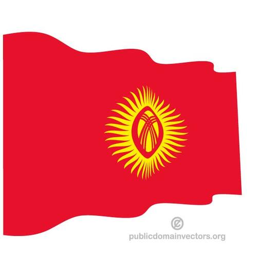 Vågig flagga Kirgizistan