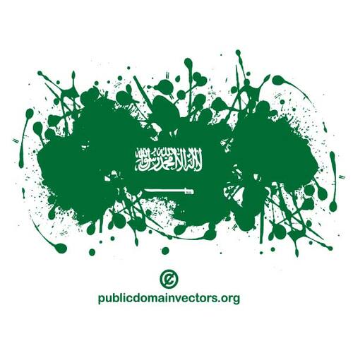 Ink spatter in colors of Saudi Arabia flag