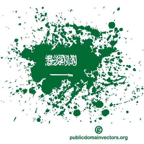Flaga Arabii Saudyjskiej atramentem Bryzganie kształt