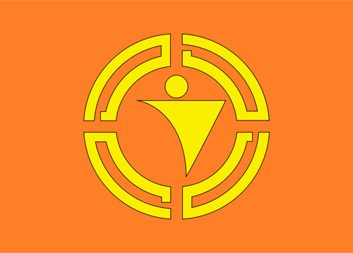 Uoshima, Ehime का ध्वज