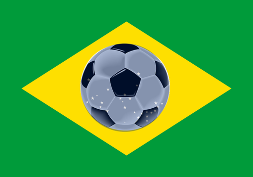 Brasil flagg fotball vektor image