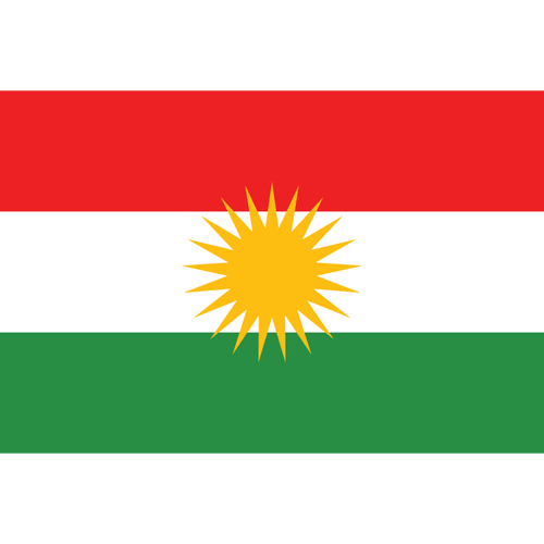 Bandera de Kurdistán del vector