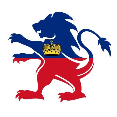 Crest med flagget til Liechtenstein