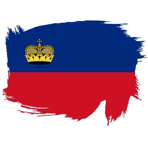 Drapeau peint du Liechtenstein