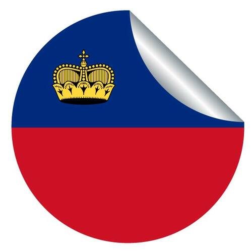 Bandeira de Liechtenstein em um adesivo