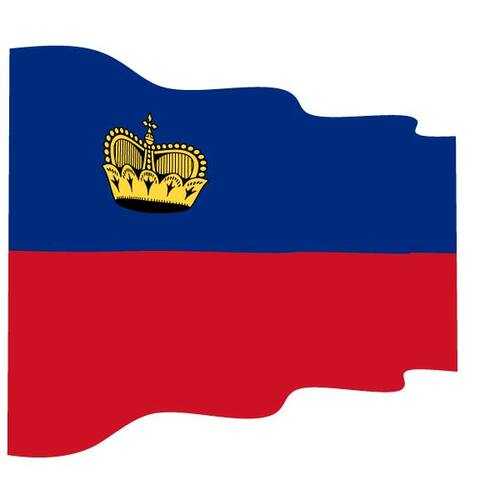 Vågig flagga i Liechtenstein