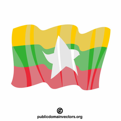 Флаг Мьянмы векторный клипарт