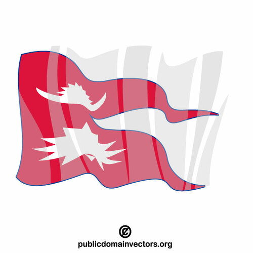 尼泊尔矢量剪贴画的旗帜