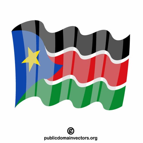 दक्षिण सूडान वेक्टर क्लिप कला का ध्वज