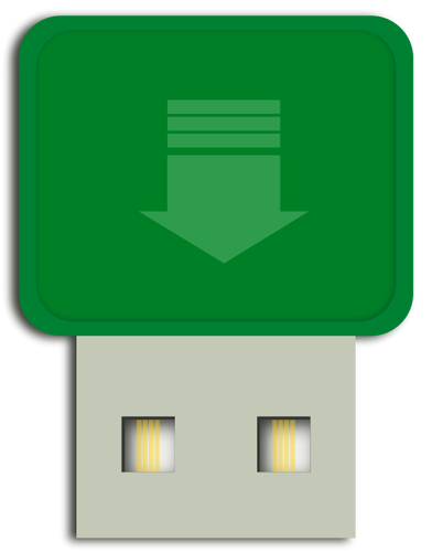 Green mini flash drive vector image