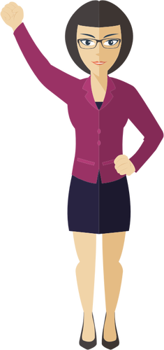 Flat shaded business lady