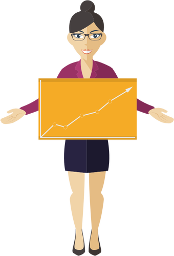 Business woman with graph