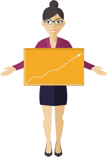 Business woman with graph