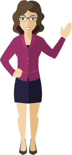 Flat shaded business woman