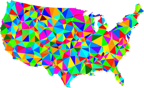 Low poly Statele Unite ale Americii hartă