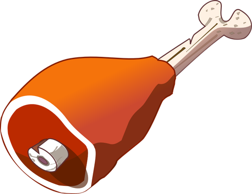 Vector clip art of meat on bone