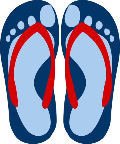 Flip flops with feet imprint vector image