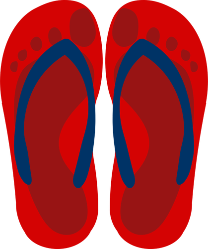 拖鞋与脚的印记向量剪贴画