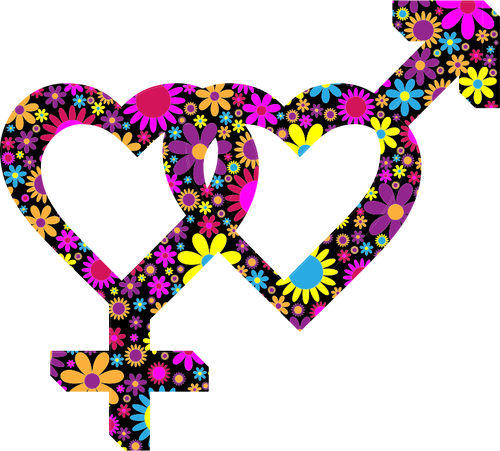 Flowery gender symbols