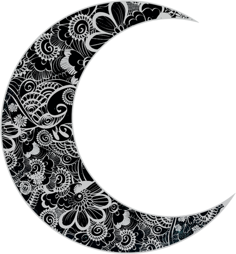 Vector Clip Art Of Floral Crescent Moon Public Domain Vectors