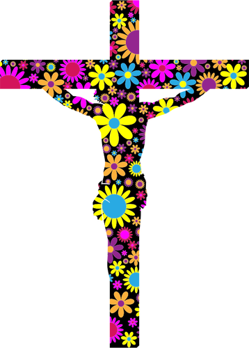 Floral crucifix vector image