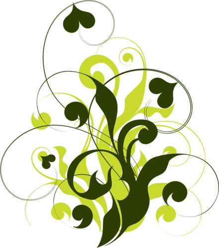 Vector image of twisted branch with hearts