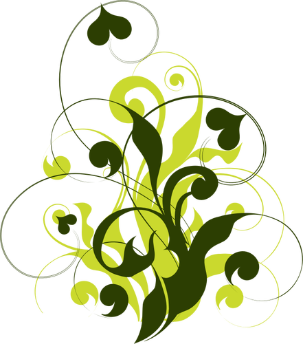 Vector image of twisted branch with hearts