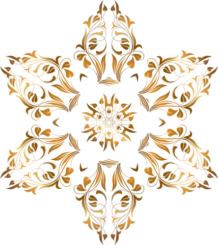 Design floral doré fleuri