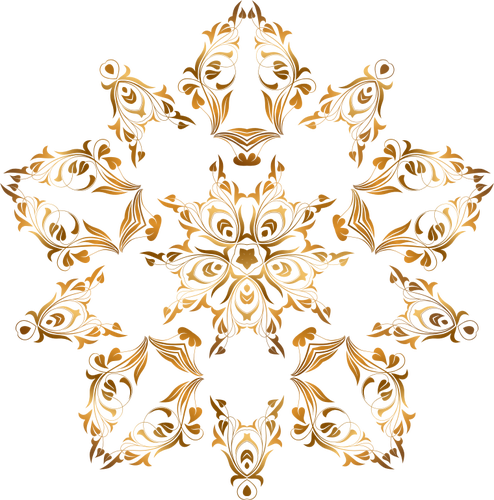 Golden floral star vector image