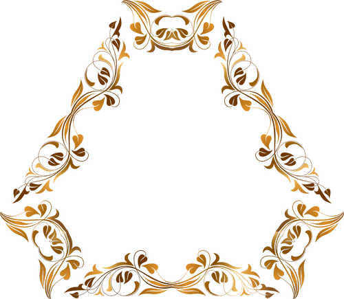 Åttakantig blommig ram i olika nyanser av guld ritning