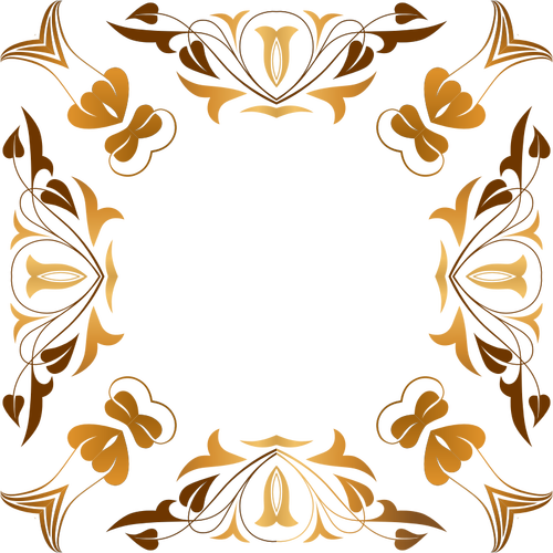 Download Rectangular floral brown border vector graphics | Public ...