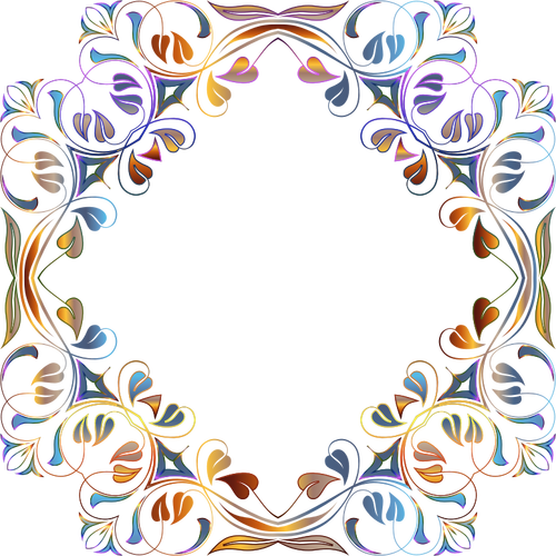 Floral leafy frame in colors