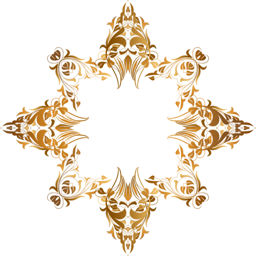 Broche de oro brillante marco vector imagen