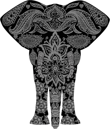 Éléphant avec motif floral