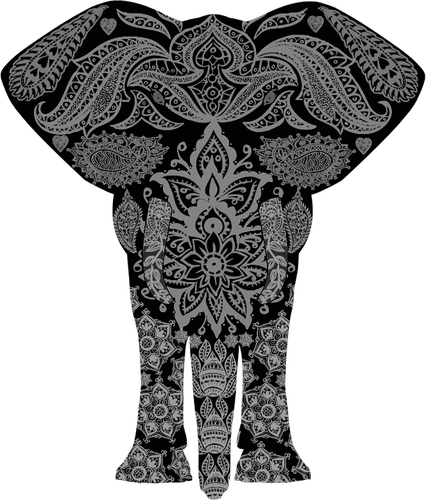 Elephant with floral pattern