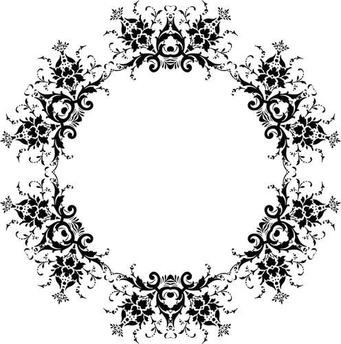 Kruh květinové vektorové siluetu