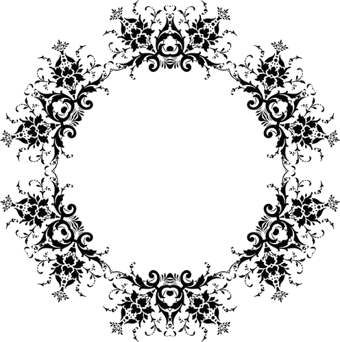 Circle floral vector silhouette