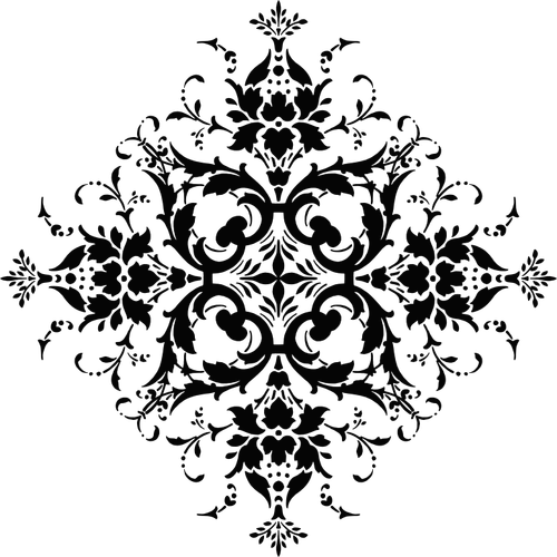 Hexagon de silueta florale vector