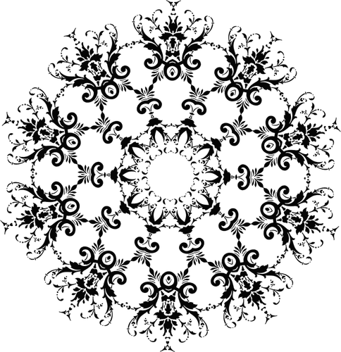 Runde florale Vektor silhouette