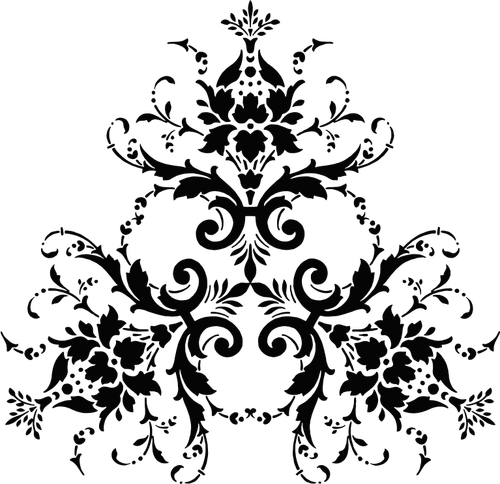 Blumige schwarz Ornament Vektor silhouette