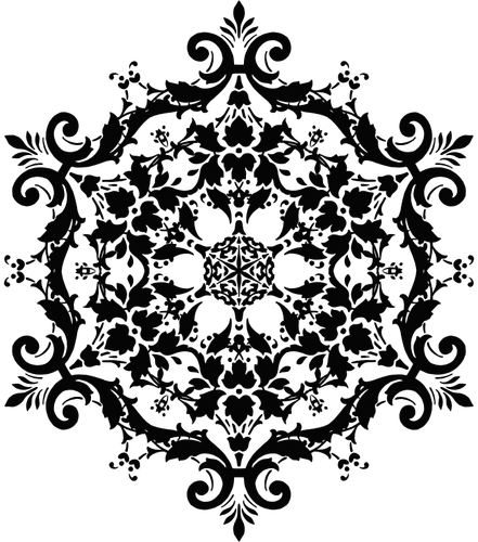Download Round flowery vector silhouette | Public domain vectors