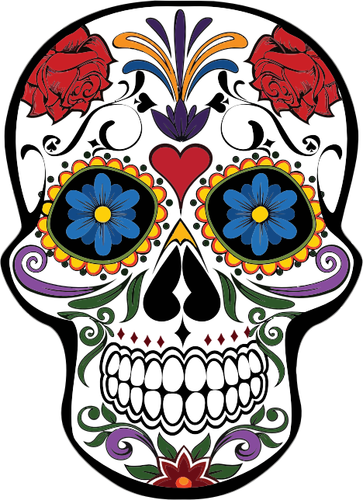 Download Floral skull vector image | Public domain vectors