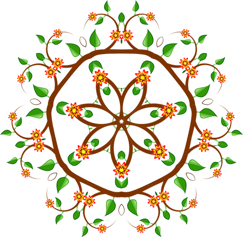 Gráficos vectoriales de diseño floral decorativo