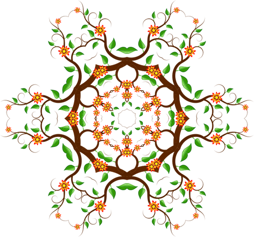 色の星状花のデザインのベクトル描画